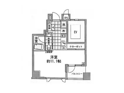 AZ日本橋人形町(1K/3階)の間取り写真