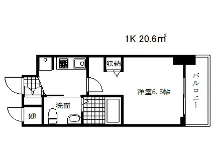 エステムコート神戸ハーバーランド前Ⅴアクア(1K/10階)の間取り写真