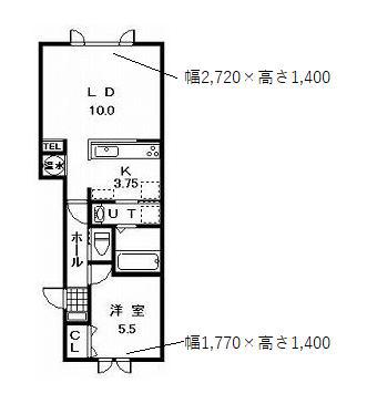 EST CORTE(1LDK/1階)の間取り写真
