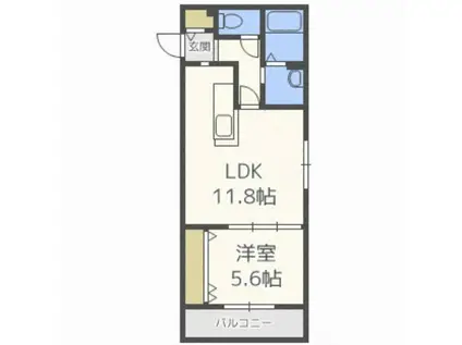 IL SOLE TRE(1LDK/2階)の間取り写真