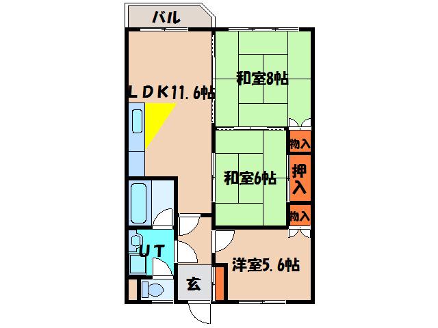 センターインロードビル(3LDK/3階)の間取り写真