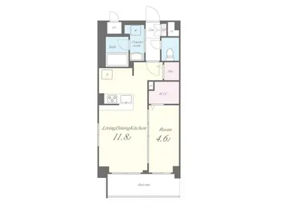 フェリシア恵方(1LDK/1階)の間取り写真