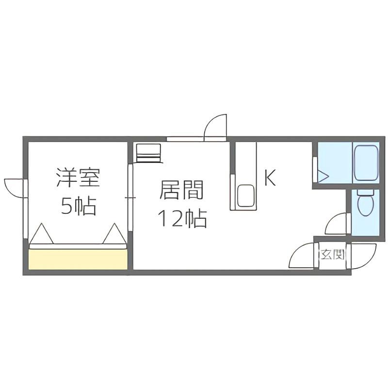 アークコート本通9丁目I(1LDK/2階)の間取り写真