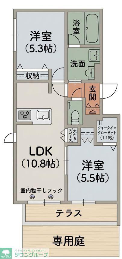 A・FRIEND(2LDK/2階)の間取り写真