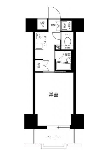 ルーブル大井町弐番館(1K/11階)の間取り写真