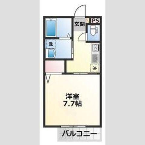 G ハイツ(1K/1階)の間取り写真