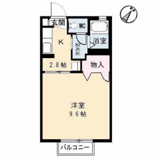 エトワール大松II(1K/2階)の間取り写真