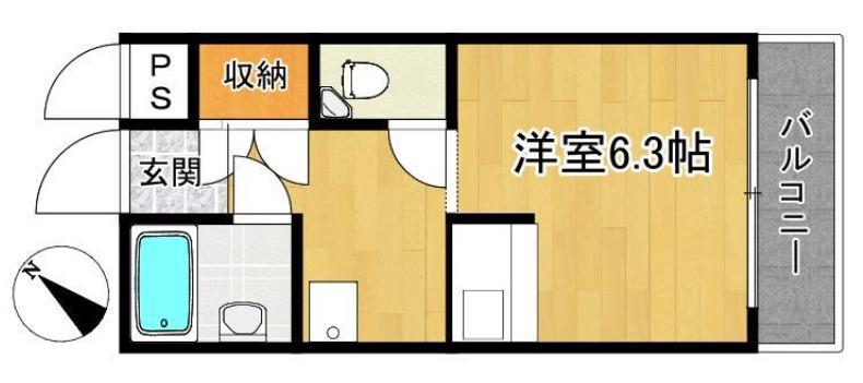 モンテメール学園前(ワンルーム/4階)の間取り写真