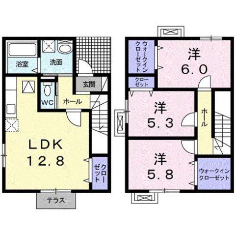 フェリーチェ・T(3LDK/1階)の間取り写真