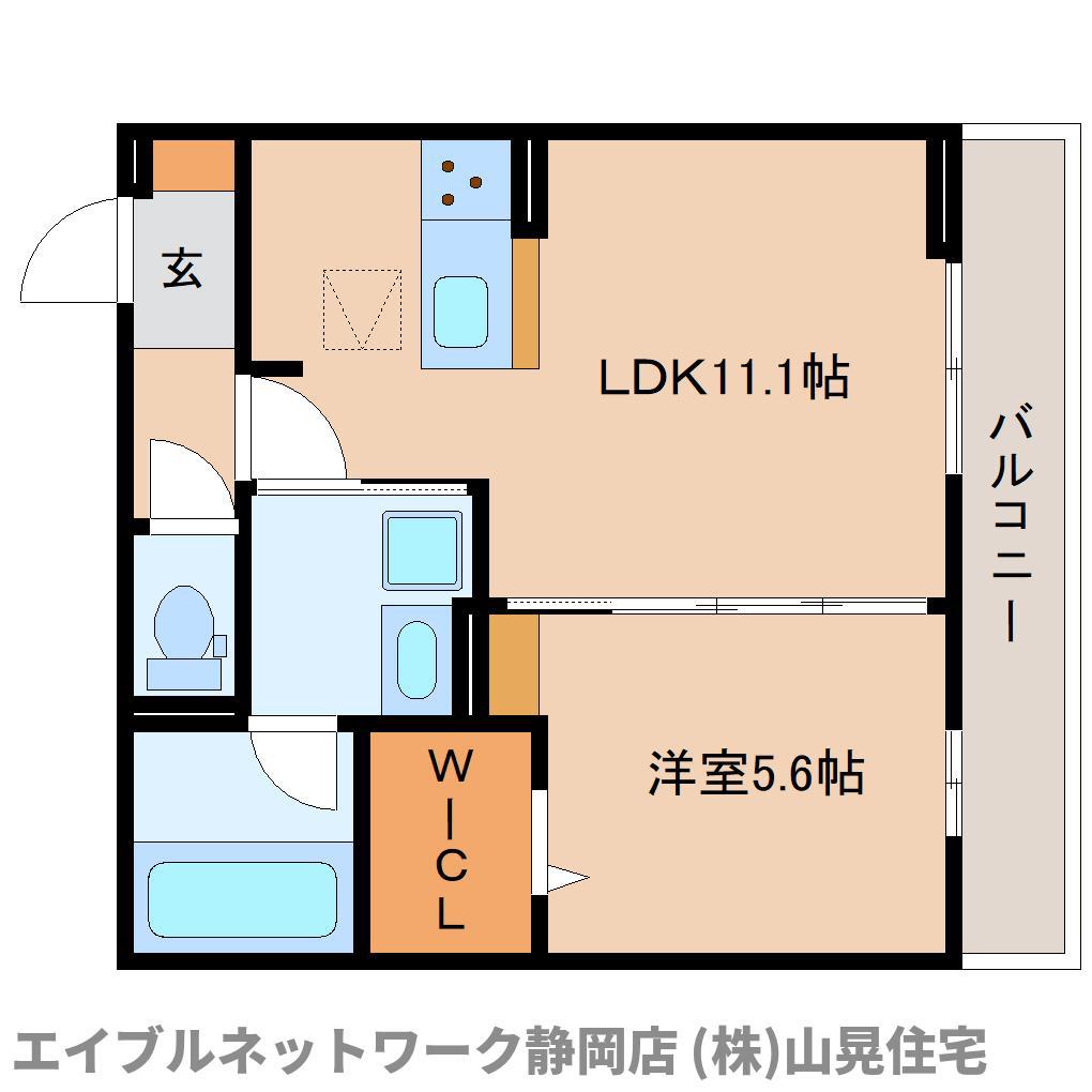 D CREST 若松町(1LDK/1階)の間取り写真