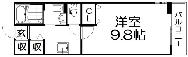 サテンドールセレーネ(1K/2階)の間取り写真