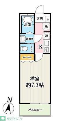 リーラ東川口(1K/1階)の間取り写真