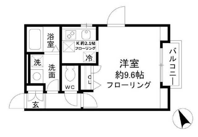 リラ下北沢(1K/1階)の間取り写真