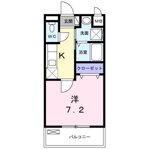 フォルトゥーナ(1K/3階)の間取り写真