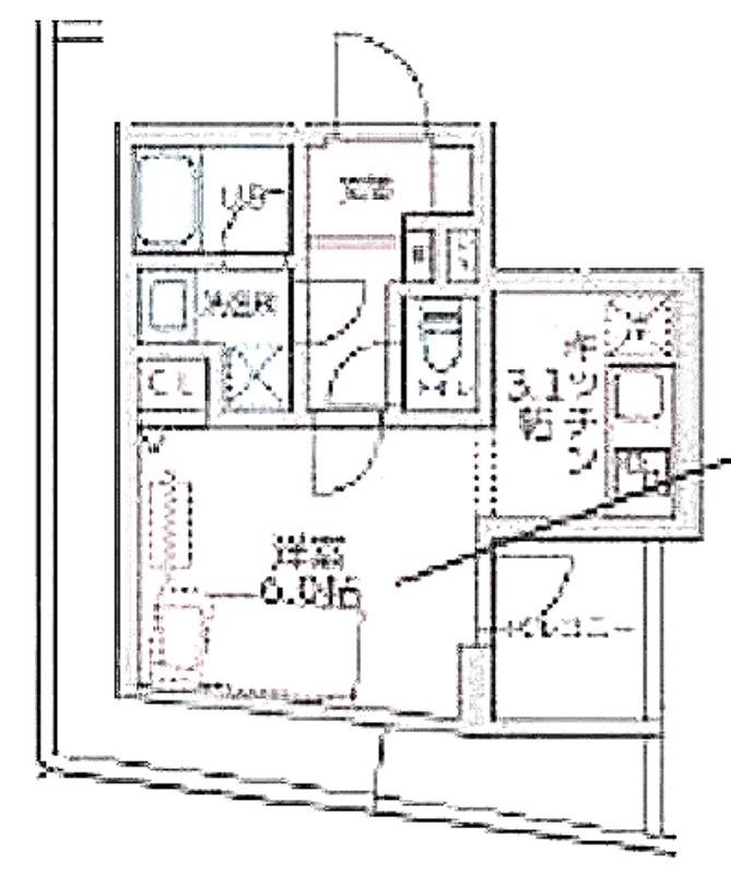目黒区中央町YKマンション(1K/3階)の間取り写真