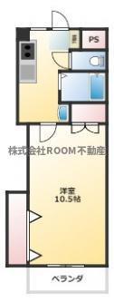第8年見マンション(1K/6階)の間取り写真
