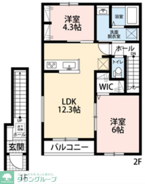 リーブルファイン草加両新田II(2LDK/2階)の間取り写真
