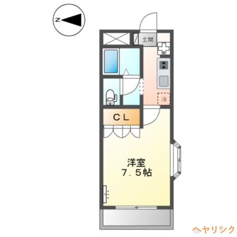アート・ヒルズ(1K/1階)の間取り写真