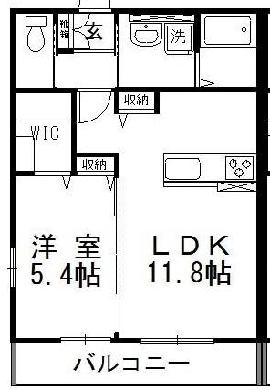 ルーエンハイム(1LDK/2階)の間取り写真