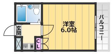 ユウパレス穴田(1K/3階)の間取り写真