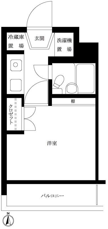ルーブル池尻大橋(1K/3階)の間取り写真