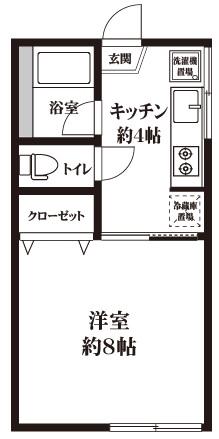 コリーナ妙蓮寺(1K/1階)の間取り写真
