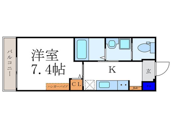 ドムール西院寿(1K/2階)の間取り写真