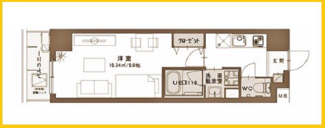 FELIZ・REGALO.S(1K/4階)の間取り写真