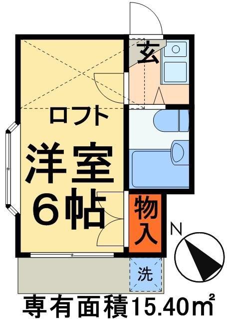 パレスエース(1K/2階)の間取り写真