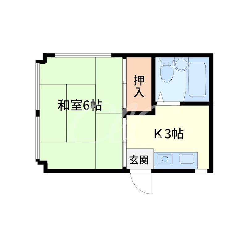 YTハイム(1K/2階)の間取り写真