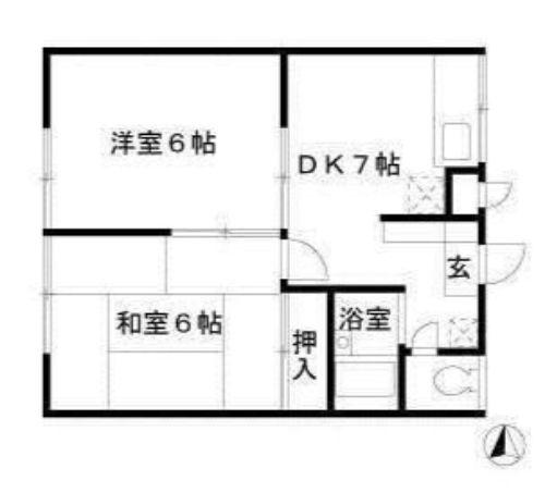 エステートピア上青木(2DK/2階)の間取り写真