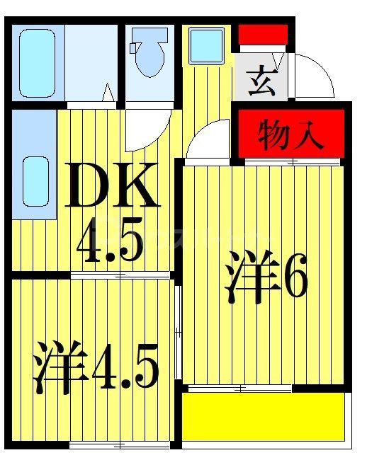 コーポ千歳(2DK/2階)の間取り写真