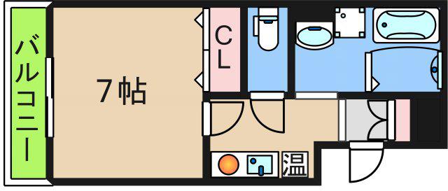 MIYO87天下茶屋(1K/2階)の間取り写真