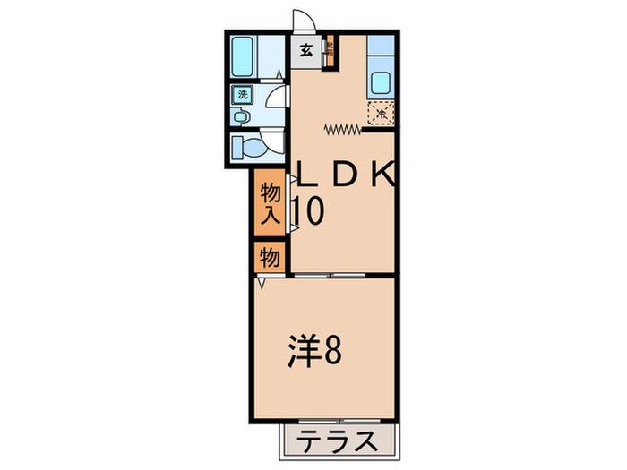 フォレスト小日向(1LDK/1階)の間取り写真