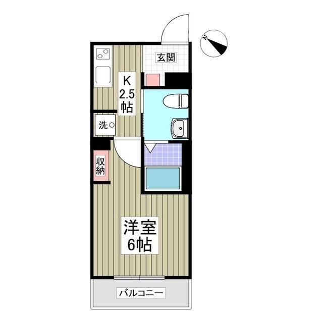 ラフィネ(1K/3階)の間取り写真