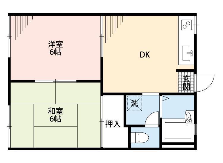 プルミエールN&N(2DK/2階)の間取り写真