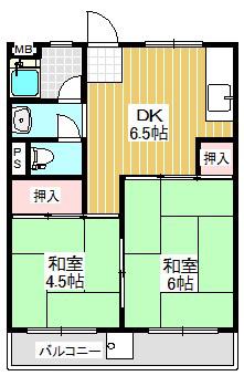 まるたけビル(2DK/5階)の間取り写真