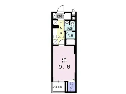 ポンドサイドK(1K/2階)の間取り写真