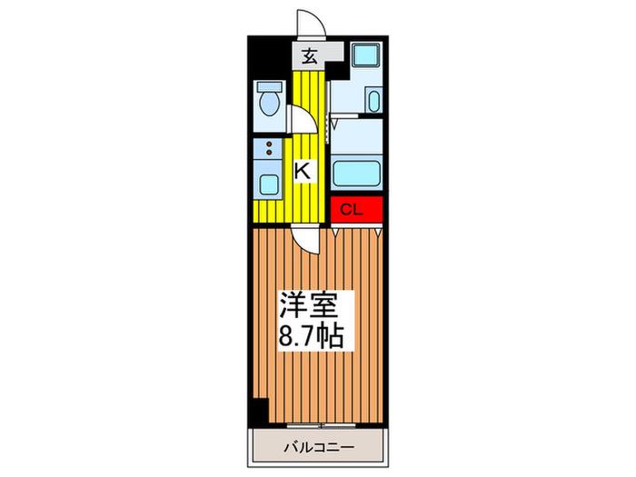 湘南新宿ライン宇須 浦和駅 徒歩6分 6階建 築16年(1K/5階)の間取り写真