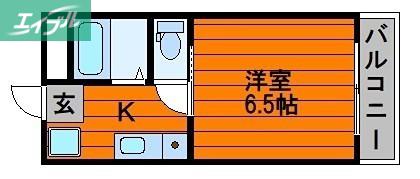 チュリス幸町(1K/7階)の間取り写真