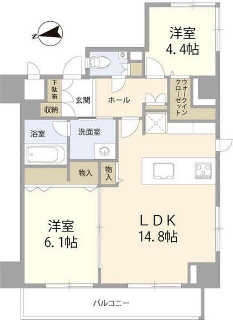 アール・ケープラザ横濱VII(2LDK/6階)の間取り写真