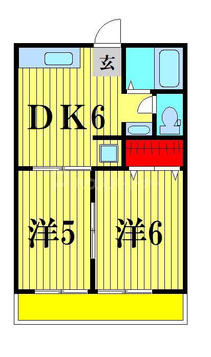 コトークリスタル(2DK/2階)の間取り写真