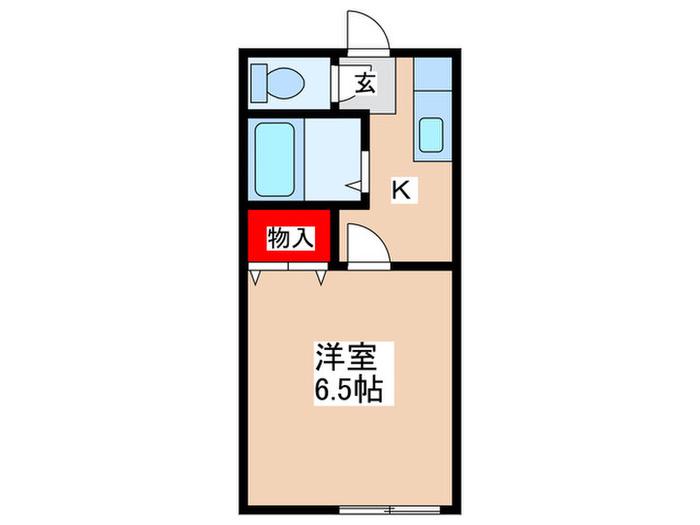 ハイム田原(1K/2階)の間取り写真