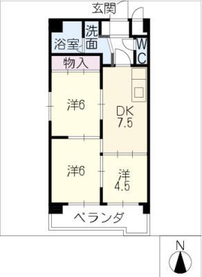 ライフページ(3DK/7階)の間取り写真