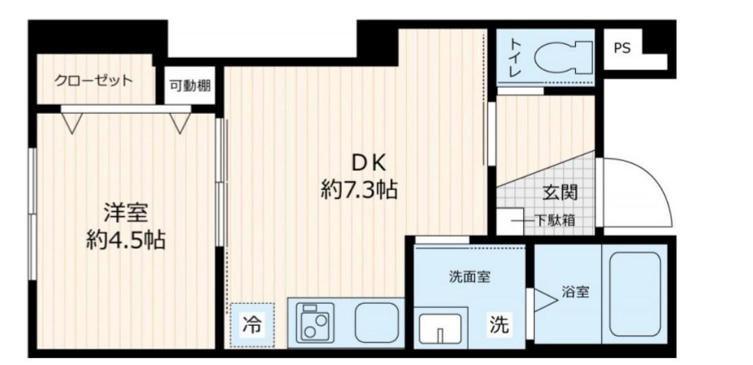 LASICA住吉(1DK/1階)の間取り写真