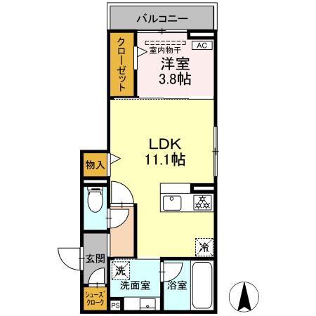 NOVELLA(1LDK/3階)の間取り写真