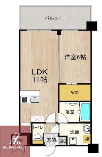 PHOERME城北公園(1LDK/8階)の間取り写真