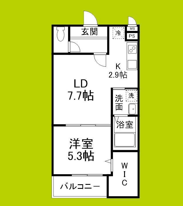 ヴェルメゾン南郷(1LDK/1階)の間取り写真