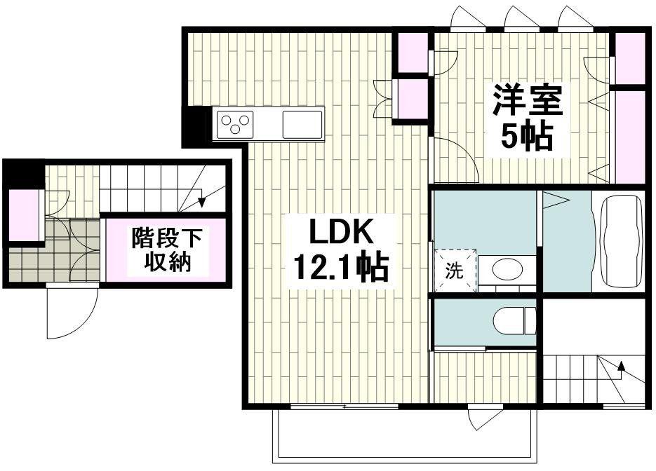 メゾン アネシス(1LDK/2階)の間取り写真