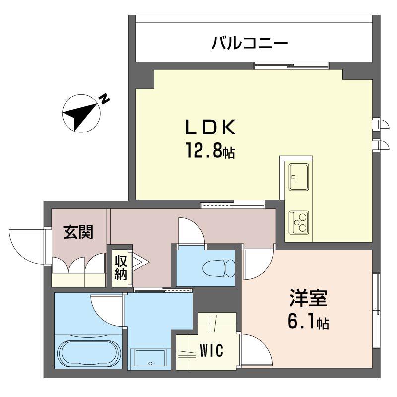 FDI CASA片瀬江の島 I(1LDK/3階)の間取り写真